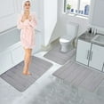 thumbnail image 4 of Feledorashia Ultra Soft Memory Foam Bath Mat Set, Bathroom Rugs for 3 Pieces, Toilet Mats, Cozy, Water Absorption, Non-Slip, Thick, Machine Washable, Quick Drying, 4 of 7