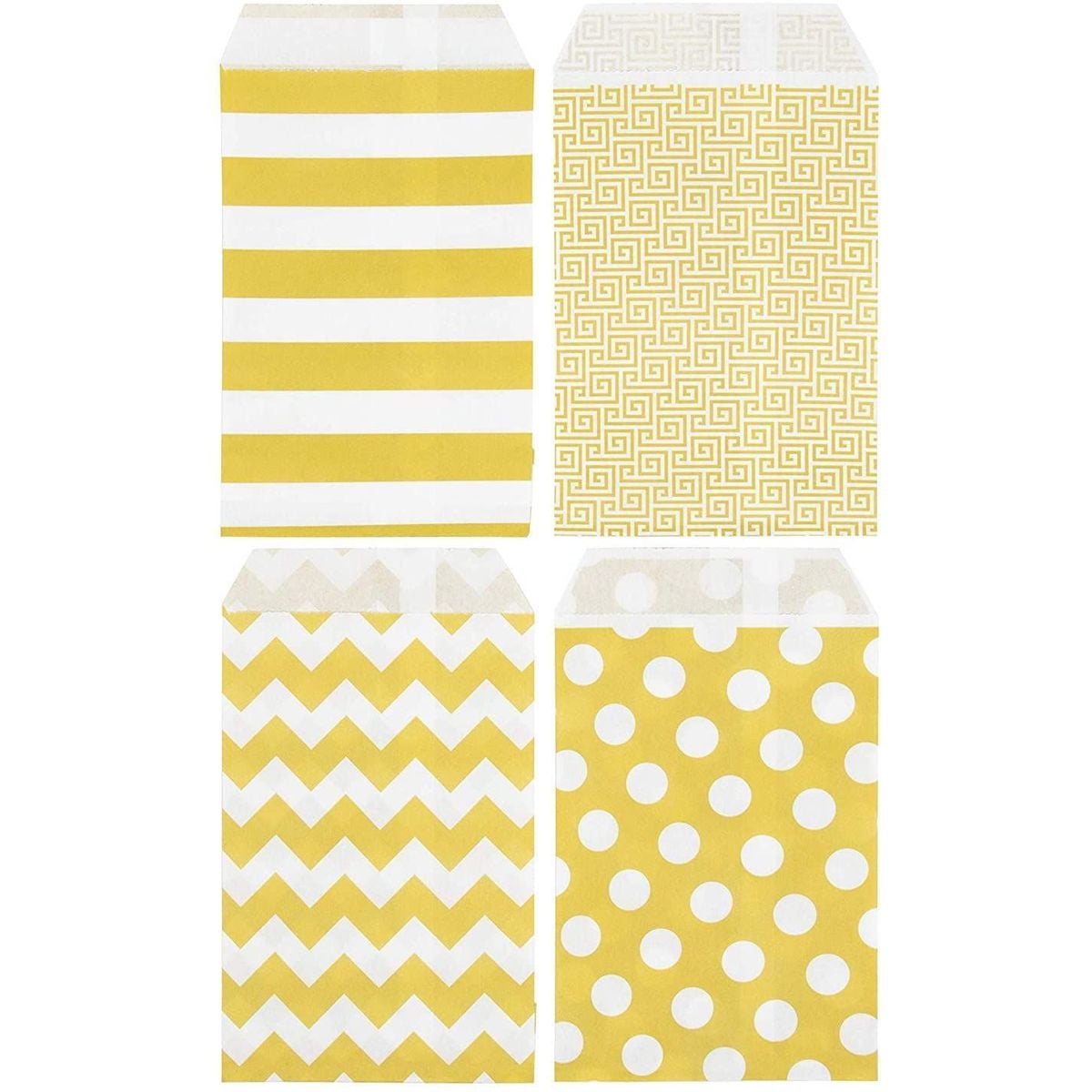 Yellow Treat Bags 200Pack Mini Paper Candy Bags, Small Food Safe