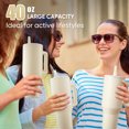 thumbnail image 6 of Vesteel 40oz Tumbler with Handle, Stainless Steel Vacuum Insulated Travel Mug, Leak Resistant Water Bottle for Water Ice Tea Coffee and Beverages, Gifts for Festival, Cream, 6 of 9
