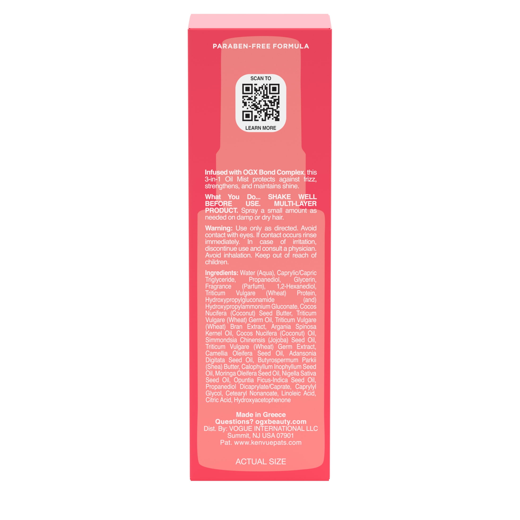 (6 pack) OGX Repair & Protect Bond Protein Repair 3-in-1 Oil Mist, 1.7 fl. oz
