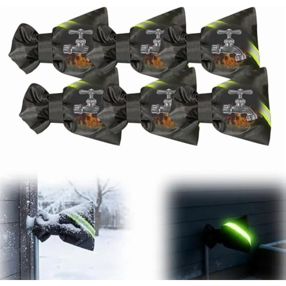 6pack 6.7'' x 8.2'' Outdoor Faucet Covers for Winter, 2026 Upgraded Outside Faucet Cover Freeze Protection, Insulated Spigot Cover Waterproof Hose Bib Covers for Garden Yard