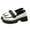 White, variant on Lovskoo Women's Dress Leather Shoes British Style Small for 2024 Spring Thick-Soled Platform Loafers Vintage Foolproof Shoes Black