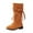 ZA-Brown, variant on Splozh Little Kid Fashion Boots for Toddler Girls Combat Boots Mid Calf Lace Up Riding Boots PU Leather Side Zipper Boots for Kids White,US 13.5