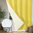 thumbnail image 4 of Xipuska Yellow Burlap Texture Shower Curtain - Water Repellent Fabric Shower Curtains Washable, Farmhouse Vintage Yellow Decorative Polyester Cloth Bathroom Curtains Modern Bath Decor 66"x72", 4 of 6