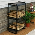 thumbnail image 5 of Sunnydaze 36" Rounded Edge Indoor or Outdoor Iron and Steel Firewood Log Holder, 5 of 8