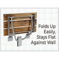 thumbnail image 2 of Folding Shower Chair for Elderly and Disabled, ADA Folding Shower Seat Wall Mounted Holds Upto 400lbs | Teak Shower Bench | 304 Stainless Steel Teak Shower Stool for Inside Shower | 28" x21”, 2 of 5