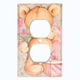 thumbnail image 2 of Metal Light Switch Wall Plate Outlet Cover (Teddy Bear Love Heart Flower Bouquet Balloon Present Tan - Single Duplex), 2 of 2