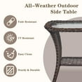 thumbnail image 6 of Bellefurn Patio Side Table Outdoor Furniture End Table,22x20x20 inch Rattan Patio End Table Outdoor Wicker Side Table for Living Room Outside Balcony Porch Backyard Deck, 6 of 8