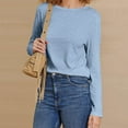 thumbnail image 6 of yievot Womens Long Sleeve Tops Crew Neck Fall T Shirt Trendy Casual Loose Basic Tees, 6 of 8