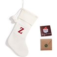 thumbnail image 1 of wonima02 Christmas Stockings, Personalized Initials 16.5 Inches Knitted Christmas Stocking with 26 Letters Fireplace Hanging Custom Monogram Xmas Stockings for Family Holiday Party Decoration(White Z), 1 of 1
