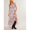 thumbnail image 2 of Sunloudy Vestido estampado floral bohemio para mujer, vestido maxi con mangas abullonadas, vestidos de verano para novia Sunloudy moda, 2 of 5