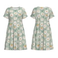 thumbnail image 3 of Bixox Robe d'Été à Manches Courtes pour Femmes Robe Ample Longueur Genou avec Poches-Daisies Fleurs, 3 of 7