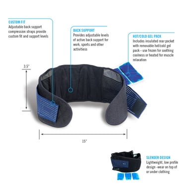 ObusForme Back Belt with Removable Hot & Cold Gel Pack