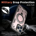 thumbnail image 4 of Rugged Phone Case for Apple iPhone 15 Pro Max, Military Grade Shockproof iPhone 15 Pro Max Case with Ring Holder, Kickstand, TPU & PC Shell MagSafe Compatible iPhone 15 Pro Max Cover, Rosegold, 4 of 5