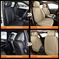 thumbnail image 4 of DIKSOAKR Leather Car Seat Cover Fit for Hyundai Elantra 2017-2025 Faux Leather Car Seat Protector Vehicle Cushion Covers Compatible Airbag Waterproof Front 2 Seats Beige, 4 of 7