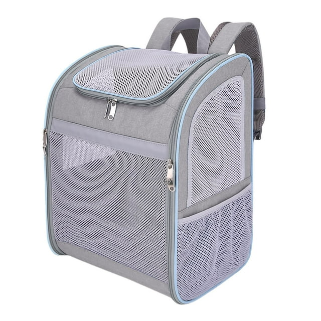 MERIGLARE Dog Backpack Carrier Buckle Support Foldable for Sightseeing Walking Camping Gray