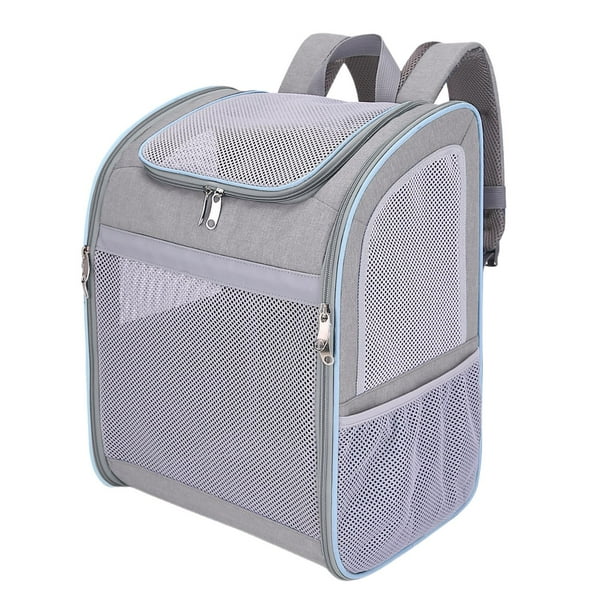 Mochila transportadora para perros y gatos, bolsa de viaje para mascotas, bolsa de transporte plegable para viajes al aire libre Gris