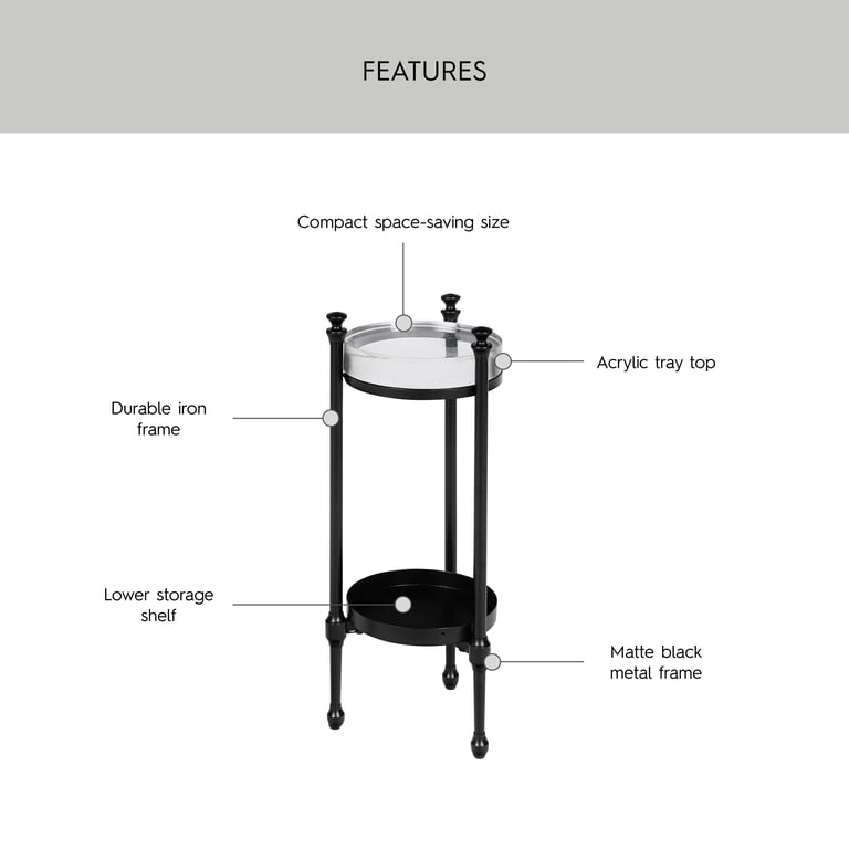 Better Homes & Gardens Ambrose Drink Table, Black Iron photo 2