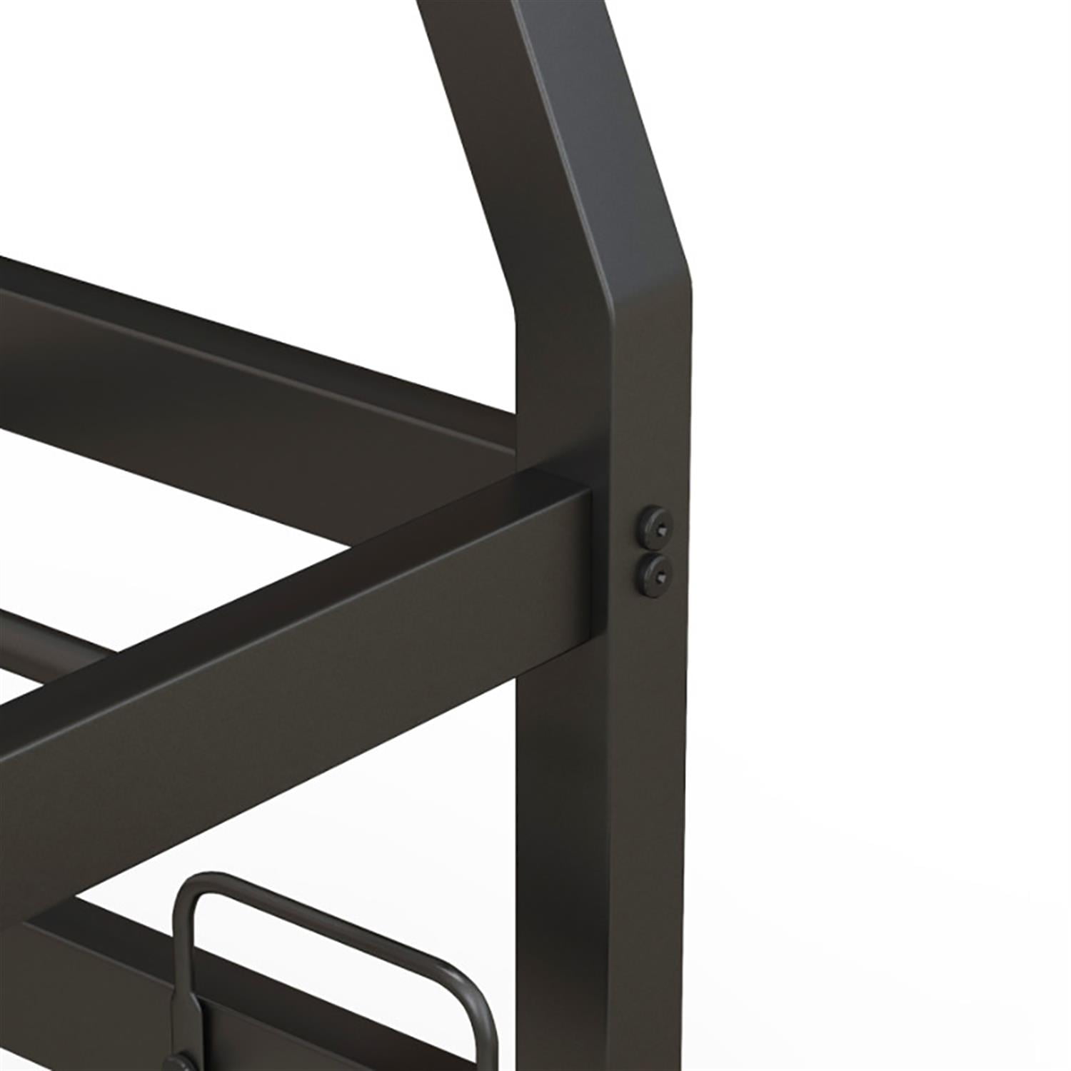 Demi Bonn Twin Pull-Out Bunk Beds with Ladder in the Steps and a Trundle for Guest Room, Full Convertible Bunk Bed Platform, Black