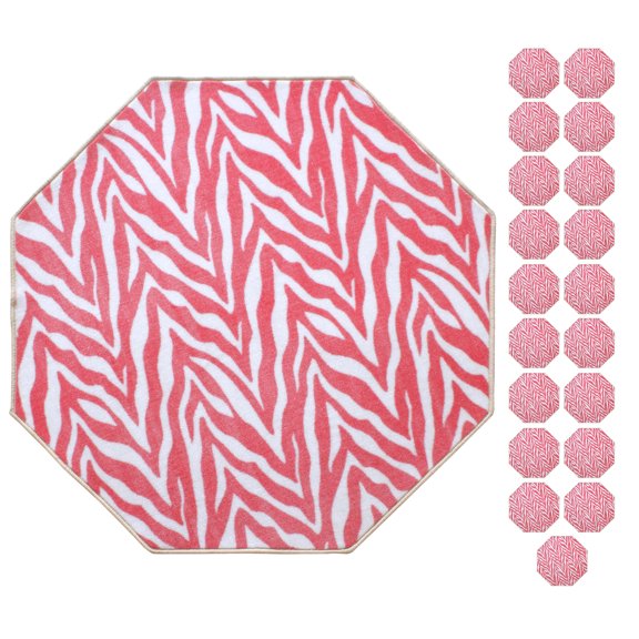 Furnish My Place Zebra Light Pink Area Rug, Animal Print Area Rug, Indoor Rug, Pet-Friendly Rug, Home Decor Rug, Perfect for Living Room, 2' Octagon - Set of 20