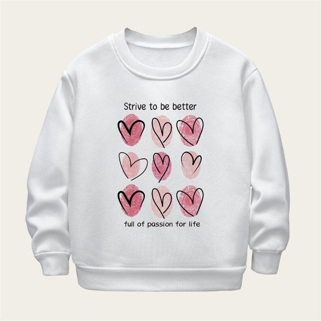 Cowsor Chandail de la Saint-Valentin pour Femmes Mignon avec Cœur Graphique Manches Longues Décontracté Col Rond chandail