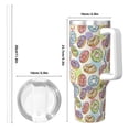 thumbnail image 4 of Susaid Glazed Donuts Print Indoor Outdoor Straw Lid 40oz Ice Bully With Handle Stainless Steel Cup for Home, Office and Car, 4 of 8
