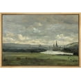 thumbnail image 4 of IDEA4WALL Framed Canvas Art Wall Decor Pastel Storm Cloud Valley Lake Landscape Print Nature Wilderness Illustrations Panoramic Earth Colorful for Dorm Home Office - 16"x24" Natural, 4 of 5