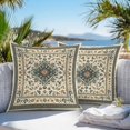 thumbnail image 5 of Waterproof Throw Pillow Covers Set of 2, 16x16 Inch Boho Green Decorative Pillowcases Outdoor Pillow Slip Cushion Covers Set for Couch Tent Ethnic Southwestern Retro Geometric, 5 of 7