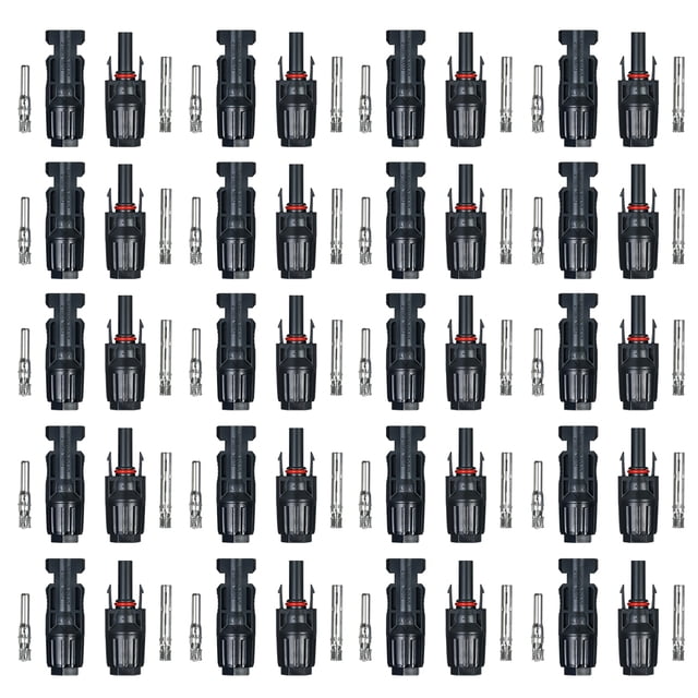 yeacher 20 Pairs Male/Female Solar Panel Cable Connectors for PV System