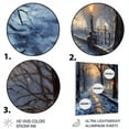thumbnail image 3 of Designart "Tree-Lined Alley in the Park II" Winter Landscape Metal Wall Art Prints, 3 of 5
