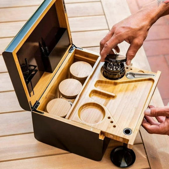 Premium Bamboo Storage Box With Removable Tray Removable Divider Wooden Storage Box With Lock