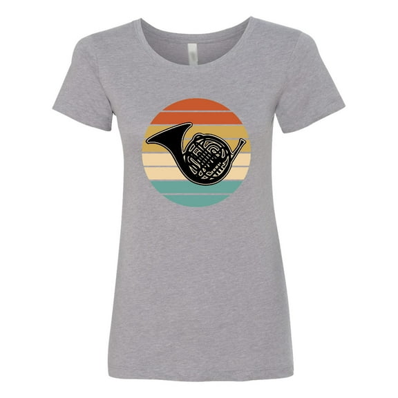 Inktastic French Horn Retro Music Sunset Women's T-Shirt