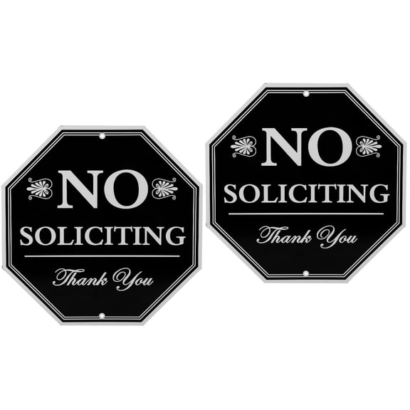 2 PCS No Trespassing Sign with Stake Solicitation