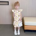 thumbnail image 4 of Toddler Girls Easter Midi Dress Summer Ruffle Sleeve Funny Rabbit Graphic A Line Dress Outfit For Kids Multicolor 11-12 Years, 4 of 7