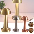 thumbnail image 3 of Lámpara de mesa LED con protección para los ojos, de metal, para uso en hoteles, bares o restaurantes; lámpara de mesita de noche recargable por USB; lámpara de mesa con barra dorada, 3 of 5