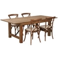 thumbnail image 1 of Flash Furniture XA-FARM-8-GG Rectangular Folding Farm Table & 84"W x 40"D x 30"H, Plank Top, Solid Pine Base- Set, 1 of 1