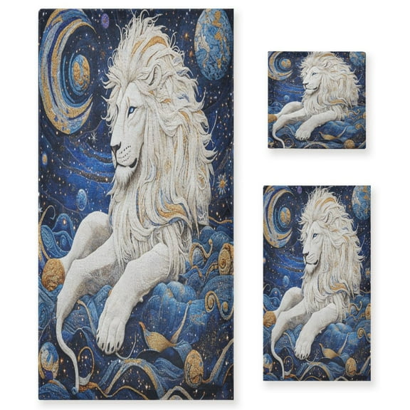 BZSMCE 3piece Bath Towel Sets Hand Bath Towels Fashion Celestial Guardian Printed Towel Sets