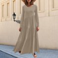thumbnail image 2 of Vestido de otoño con dobladillo asimétrico Vestido holgado de gran tamaño para mujer Traje de vacaciones de línea A, 2 of 6