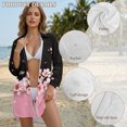 thumbnail image 6 of Xixirimido Cherry Blossom Print Bathing Suit Cover Up for Women V Neck Button Down Swimsuit Coverup Long Sleeve Beach Dress Shirt, Size XL, 6 of 7