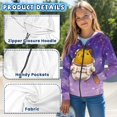 thumbnail image 6 of chaqlin Capybara Hoodies for Girls 8-10 Fall Full-Zip Hooded Jacket Galaxy Print Long Sleeve Hoodie Sweatshirt Kids School Coat with Pockets, 6 of 7