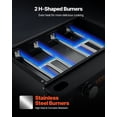 thumbnail image 4 of Commercial Griddle,22.4"Heavy Duty Manual Flat Top Griddle,Countertop Gas Grill with Non-Stick Cooking Plate,Steel Natural Gas Griddle,H-Shaped Burner Restaurant Portable Grill,13,000 BTU, 4 of 6