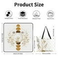 thumbnail image 2 of Golden Celestial Floral Moon Design Picnic Blanket Waterproof Outdoor Beach Blanket Hand-held Pad Suitable for Travel, Camping, Beach, Family Gatherings, 2 of 7