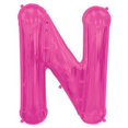thumbnail image 2 of Letter N - Magenta Helium Foil Balloon - 34 inch, 2 of 2