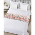 thumbnail image 5 of Xipuska Pink Roses Blossom Bed Runners for King Size Bed, Decorative Bed Throws for Foot of Bed, Vintage Butterfly Romantic Butterfly Bed Runner Sofa Throw Bedding Scarf Slipcover for Bedroom, 5 of 6