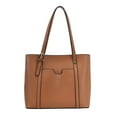 thumbnail image 1 of Faux Leather Tote Bag Zipper Adjustable Simple Work Shoulder Bag Casual Handbag, 1 of 10