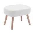 thumbnail image 5 of Modern 2PC Set Wide Wingback Accent Chair in Water and Stain Resistant Boucle Upholstered Fabric and Ottoman, Cream, 5 of 5