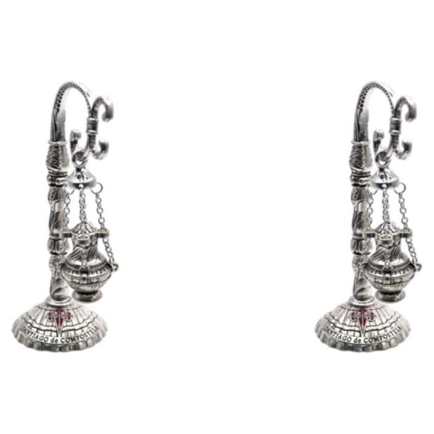 Naiovety Vintage Incense Burner with Lid Church Chain Censer Ornament Tabletop with 2piezas S