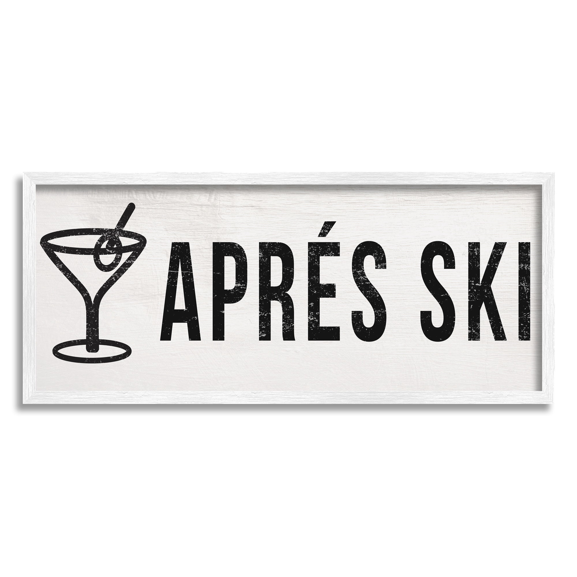 Stupell Industries AprÃ¨s Ski Phrase Martini Glass with Olive, 24 x 10, Design by Daphne Polselli