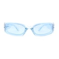 thumbnail image 3 of Womens Mod Narrow Rectangle Inset Lens Retro Sunglasses Blue, 3 of 4