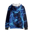 thumbnail image 3 of Psesaysky Boys Sweatshirt Hoodie Blue Lightning Wolf Print Zip Up Jacket with Pocket Winter Outwear Jacket for Boys Hooded Long Sleeve Tops, Size M, 3 of 7